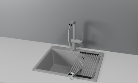 Смеситель для кухни Granula 8169, АЛЮМИНИУМ на мойку серый