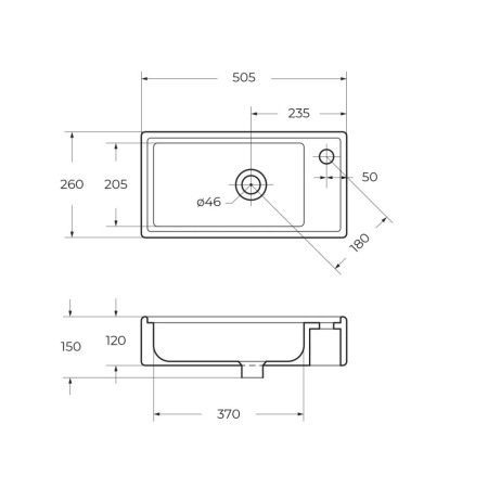 Раковина керамическая BelBagno Mini 7045-KL 50х30 накладная цвет белый 1 отверстие под смеситель