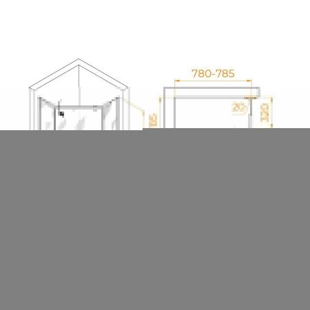 Душевой уголок RGW Passage 35088188-11 80х80 стекло прозрачное профиль хром без поддона