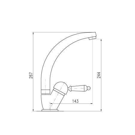 Смеситель для кухни RavSlezak Labe L506.5/3Z на мойку золото
