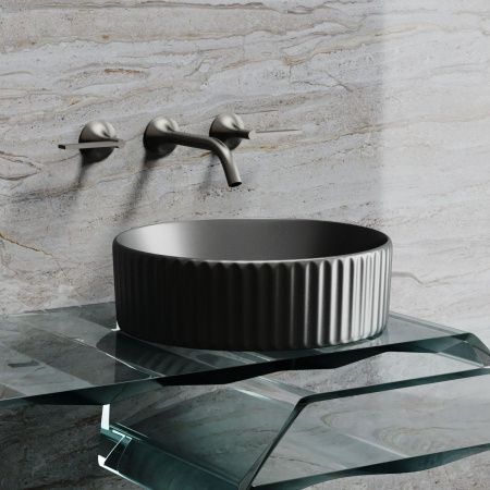 Раковина из сантехнического фарфора Ceramica Nova ELEMENT CN6057MDH 40х40 накладная цвет черный без отверстий под смеситель