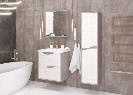 Зеркало-шкаф Onika Брендон 206084 60х70 подвесной цвет бежевый