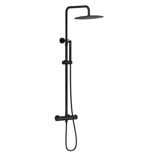 Душевая стойка Knotlor SS-24/BL настенная цвет черный с термостатом - фото 2