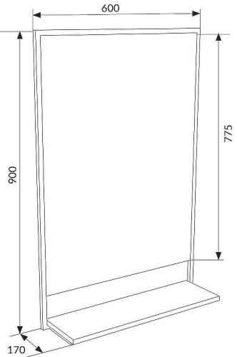Зеркало в ванную 1MarKa Grunge loft Ц0000007990 60х90 цвет черный - фото 4