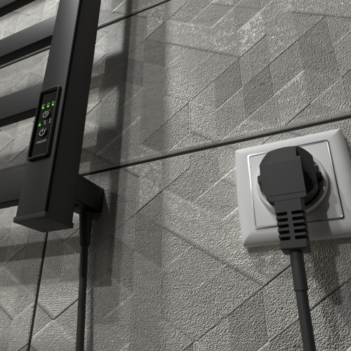 Полотенцесушитель Маргроид 8110 профильный 8110-8050-5179-9005 53х81 электрический черный матовый - фото 5