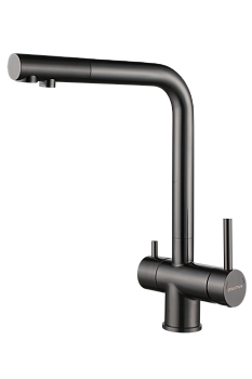 Смеситель для кухни Paulmark SKALEN Sk213020-GM на раковину воронёная сталь