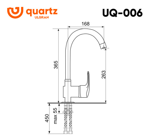 Смеситель для кухни Ulgran Quartz UQ-006-10 на раковину песок - фото 2