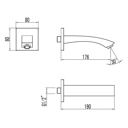 Излив LeMark LM4581C настенный хром