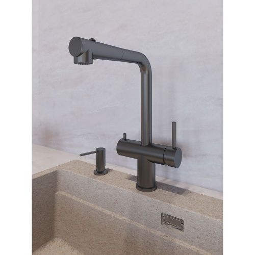 Смеситель для кухни Grandex Aqua Integra-SP 9020493 на мойку графит - фото 4