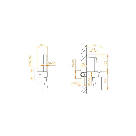 Гигиенический душ со смесителем RGW Shower Panels 511408207-01 хром