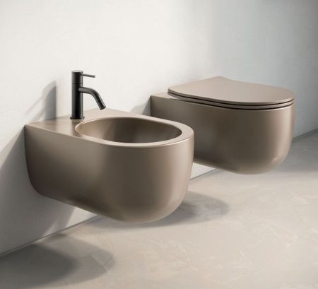 Чаша унитаза подвесная Olympia Milady MIL120207 цвет коричневый без сиденья безободковая