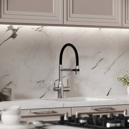 Смеситель для кухни Sancos Garda SC4009CH на мойку хром/черный