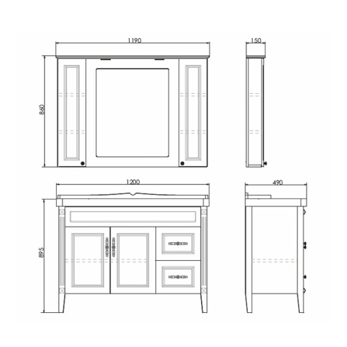 Тумба с раковиной Comforty 00004142367CF 120x49x89,5 - фото 2
