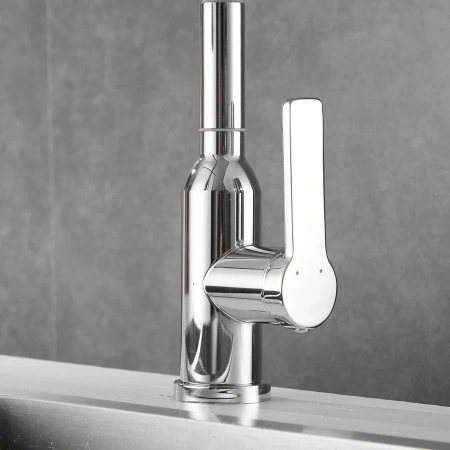 Смеситель для кухни Shevanik S843-9 на мойку хром/серый