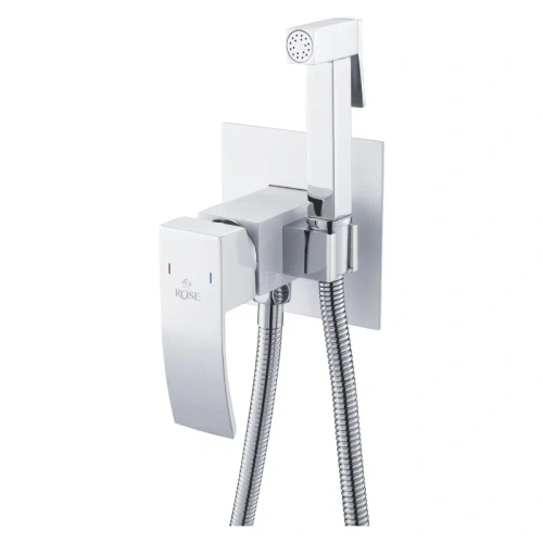 Гигиенический душ со смесителем Rose R1505F белый/хром - фото 2