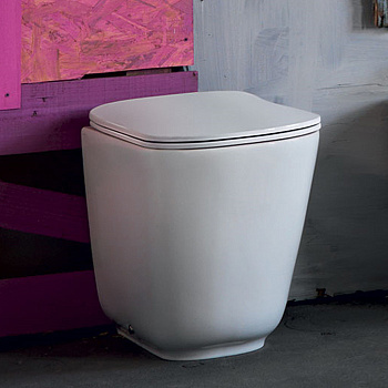 Чаша унитаза приставная Kerasan Tribeca 511830 цвет белый матовый без сиденья безободковая душевой смыв