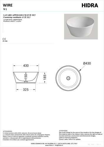 Раковина керамическая Hidra Wire W1/026 43х43 накладная цвет черный матовый без отверстий под смеситель - фото 2