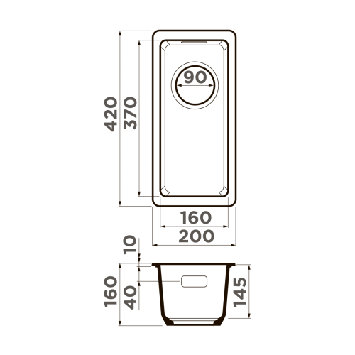 Кухонная мойка Omoikiri Kata 20-U 4997498 20х15 цвет коричневый поверхность матовая - фото 4