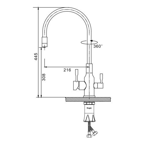 Смеситель для кухни Raglo R81 R81.64.05 на столешницу сатин - фото 2