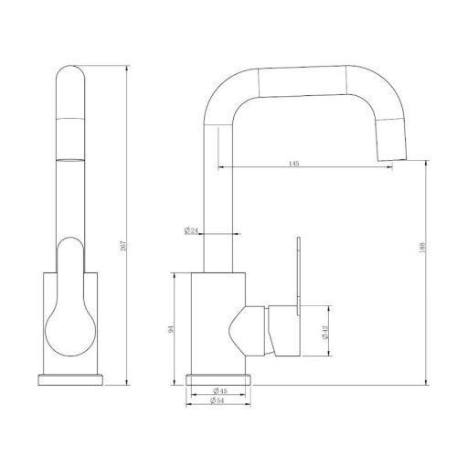 Смеситель Esko Orlando OL26M на раковину нержавеющая сталь - фото 3