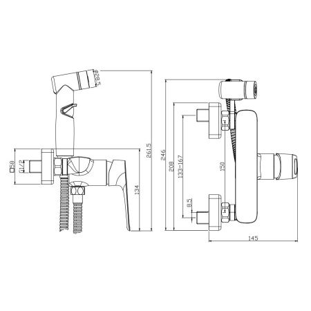 Гигиенический душ со смесителем Rossinka RS46 RS46-52 хром