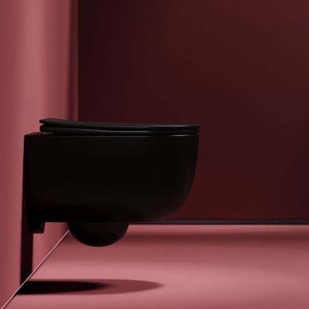 Унитаз подвесной Ceramica Nova MODENA CN6063MB черный с сиденьем микролифт безободковый душевой смыв