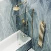 Душевая шторка на ванну Maybah Glass MGV-62-3ш 40х140 стекло прозрачное профиль золото ориентация универсальная