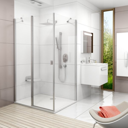 Душевая перегородка Ravak CHROME 9QVA0100Z1 100x195 стекло прозрачное профиль белый