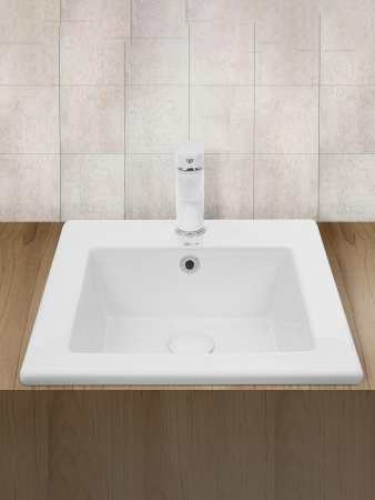 Раковина из сантехнического фаянса WeltWasser WW SK 10000004607 40 см встраиваемая цвет белый 1 отверстие под смеситель