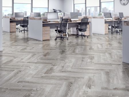 SPC ламинат CronaFloor Herringbone Дуб Страсбург H005 Т070825 толщина 0,45 см 42 класс 640х128