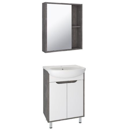 Зеркало-шкаф Runo ЭКО 00-00001324 50х70 подвесной цвет серый