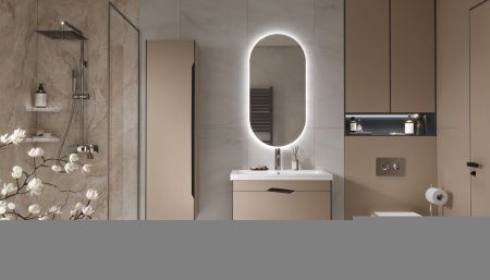 Тумба под раковину Velvex Krona 384 серый камень 80х40 подвесная цвет серый