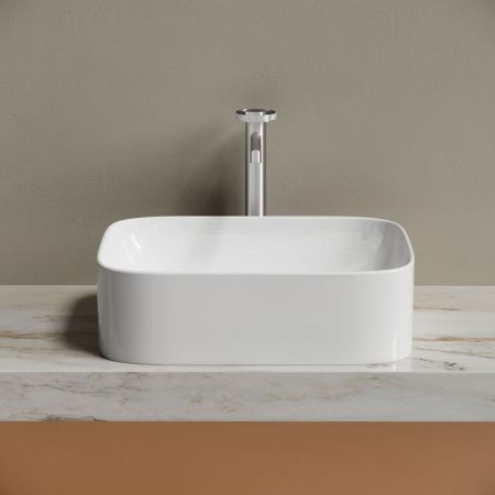 Раковина из сантехнического фарфора Ceramica Nova ELEMENT CN6052 50х40 накладная цвет белый без отверстий под смеситель