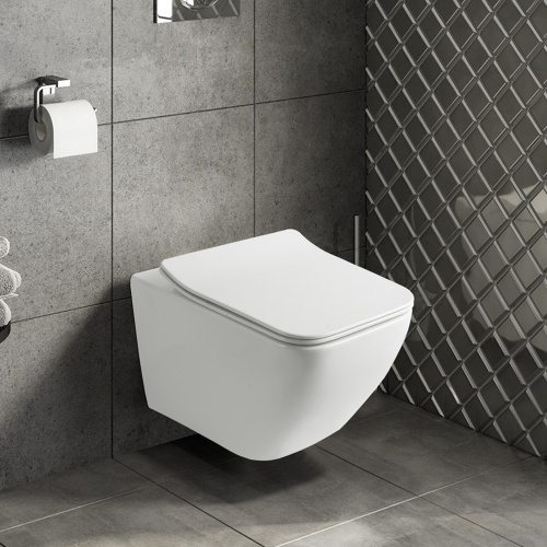 Унитаз подвесной WesnaArt Ocean 207-OCE12 белый с сиденьем микролифт безободковый каскадный смыв - фото 3