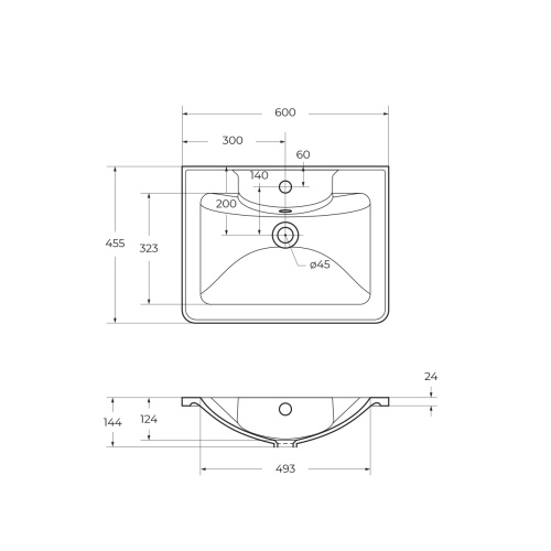 Раковина из искусственного камня BelBagno BB600/455-LV-MR-ALR 80х46 накладная цвет белый - фото 2
