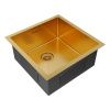 Кухонная мойка Paulmark GERBERG 44 UNI PM254444-BG 40х40 цвет золото поверхность брашированная