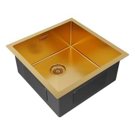 Кухонная мойка Paulmark GERBERG 44 UNI PM254444-BG 40х40 цвет золото поверхность брашированная