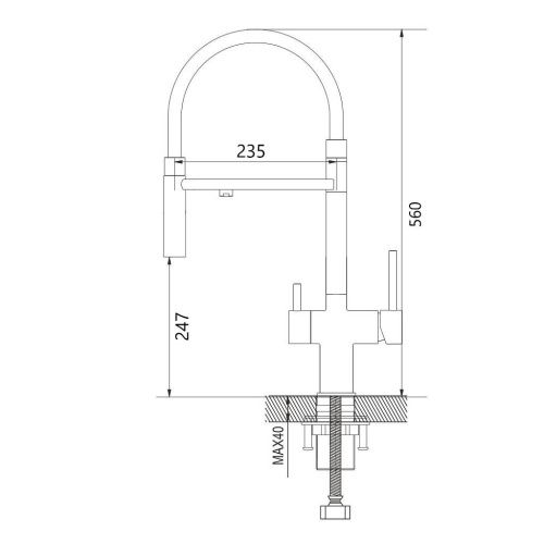 Смеситель для кухни Maretti CAG31RGF18 на мойку черный/золото - фото 3