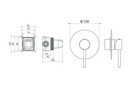 Смеситель для душа Aquatek ЕВРОПА AQ1366CR встраиваемый в стену хром