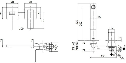 Смеситель Paffoni Elle EL105CR70 встраиваемый в стену хром без термостата - фото 2