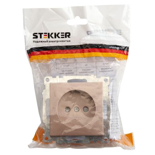 Розетка 1-местная б/з с защитной шторкой Stekker Катрин 39595 - фото 3