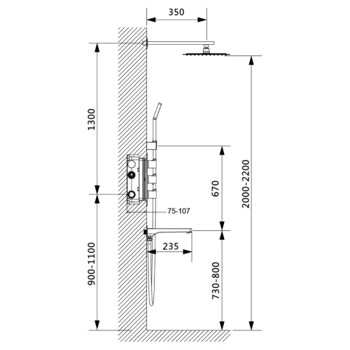 Душевая система Timo Saona SX-2370/00SM встраиваемая в стену - фото 5 Душевая система Timo Saona SX-2370/00SM встраиваемая в стену - фото 5
