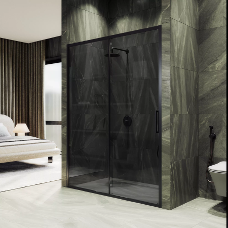 Душевая дверь Maybah Glass MGD-1283-6 100х195 стекло тонированное профиль черный