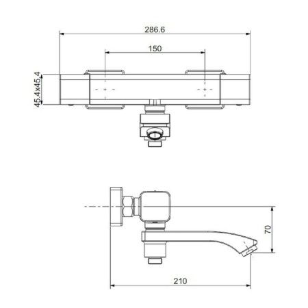 Смеситель для ванны и душа Raglo R01 R01.36 настенный хром