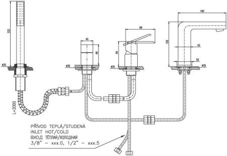 Смеситель RavSlezak LR565.5PZ на борт ванны золото