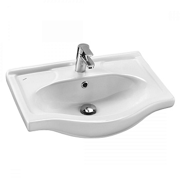 Раковина керамическая Onika Селигер 1WH110268 61х45 накладная цвет белый 1 отверстие под смеситель