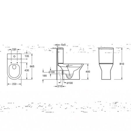 Унитаз-компакт напольный с бачком Lavinia Boho Elegant 3308002R белый с сиденьем микролифт безободковый каскадный смыв