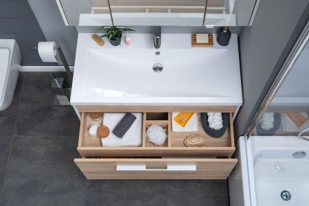 Раковина из искусственного камня Aquanet Нота NEW 00204096 100х50 полувстраиваемая цвет белый 1 отверстие под смеситель