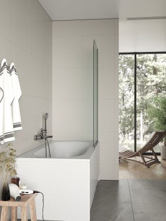 Душевая шторка на ванну Agger A02-080TCR 80х135 стекло прозрачное профиль хром ориентация универсальная