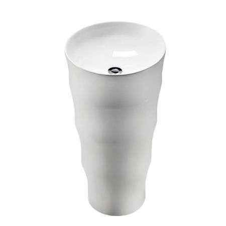 Раковина из сантехнического фарфора Cerutti SPA CT7834 40х40 напольная цвет белый без отверстий под смеситель